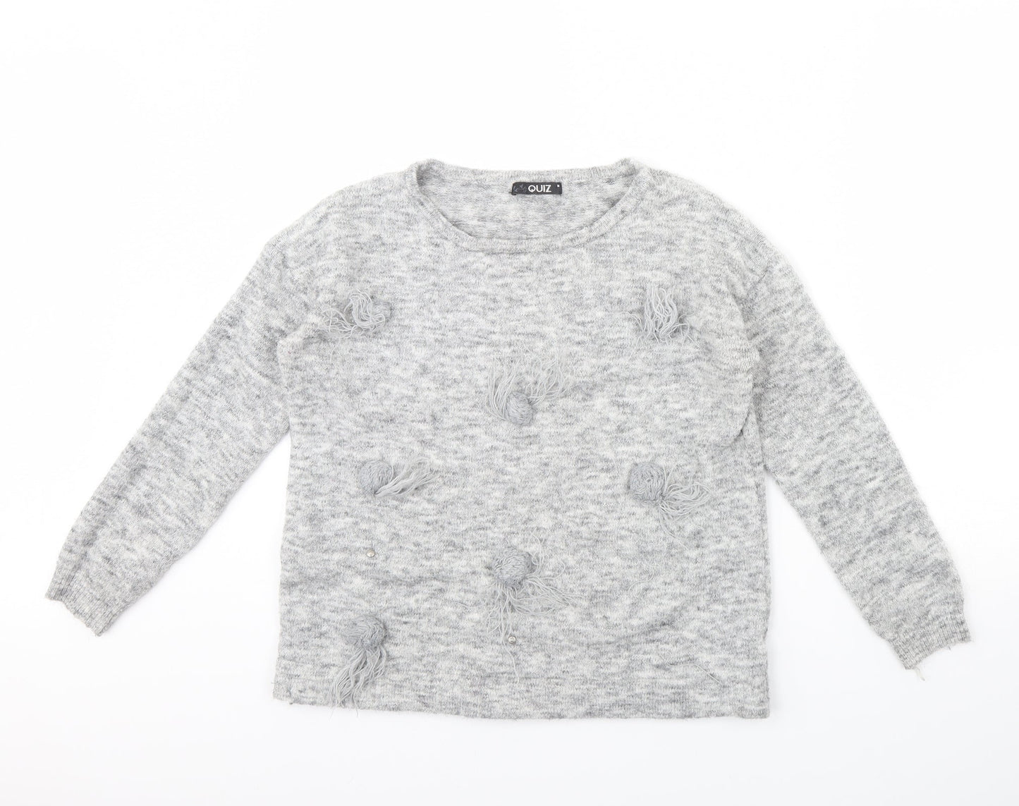 Womens UK Size M Quiz Grey Pullover Jumper
