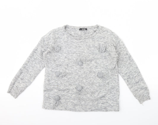 Womens UK Size M Quiz Grey Pullover Jumper