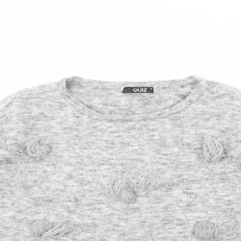 Womens UK Size M Quiz Grey Pullover Jumper
