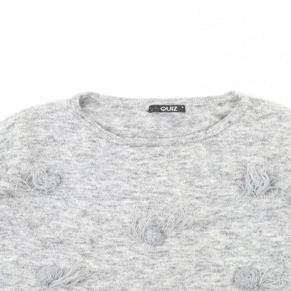 Womens UK Size M Quiz Grey Pullover Jumper