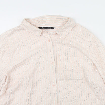 Bonmarche Womens Pink Striped  Basic Button-Up Size 18