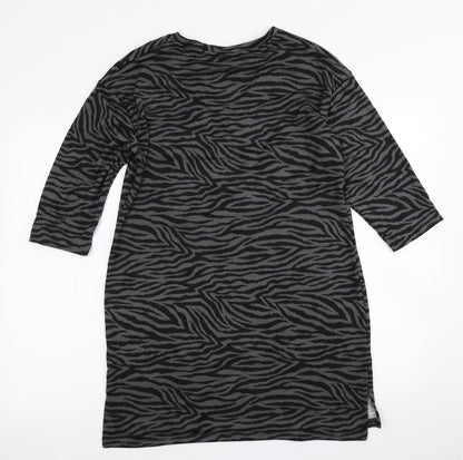 Nutmeg Womens Grey Animal Print  A-Line  Size 10