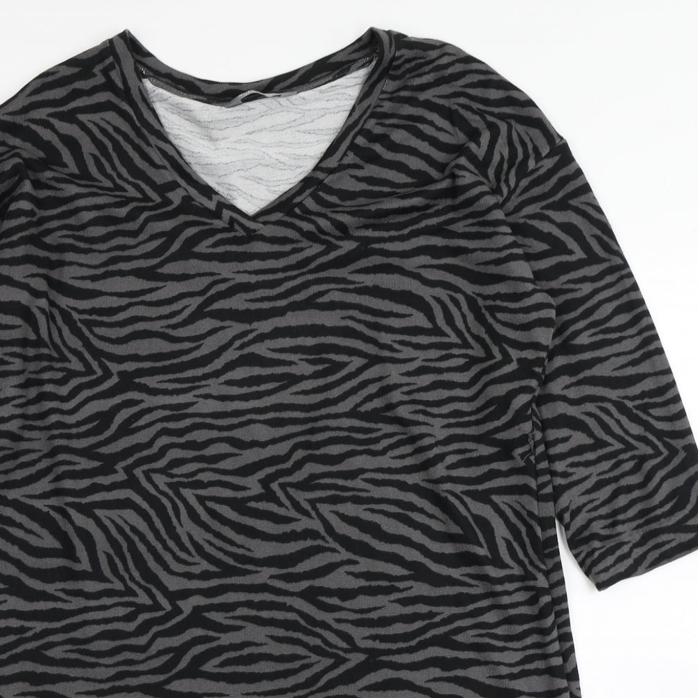 Nutmeg Womens Grey Animal Print  A-Line  Size 10