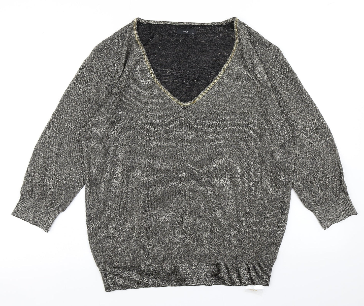 M&Co Womens Gold   Pullover Jumper Size 20