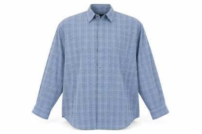 Mens UK Size L Slates Blue  Button-Up Long Sleeve Casual Shirt
