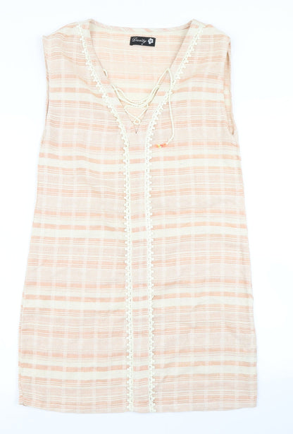 Danity Womens Orange Striped  A-Line  Size S