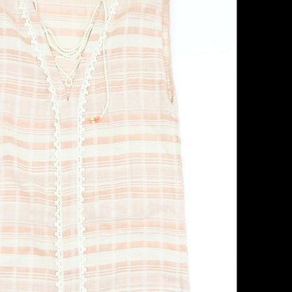Danity Womens Orange Striped  A-Line  Size S