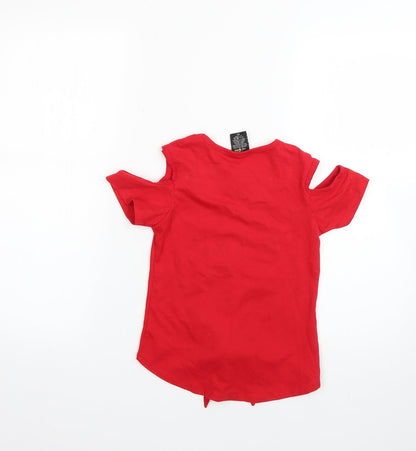 baby ohhat Girls Red   Basic T-Shirt Size 6 Years