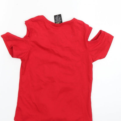 baby ohhat Girls Red   Basic T-Shirt Size 6 Years