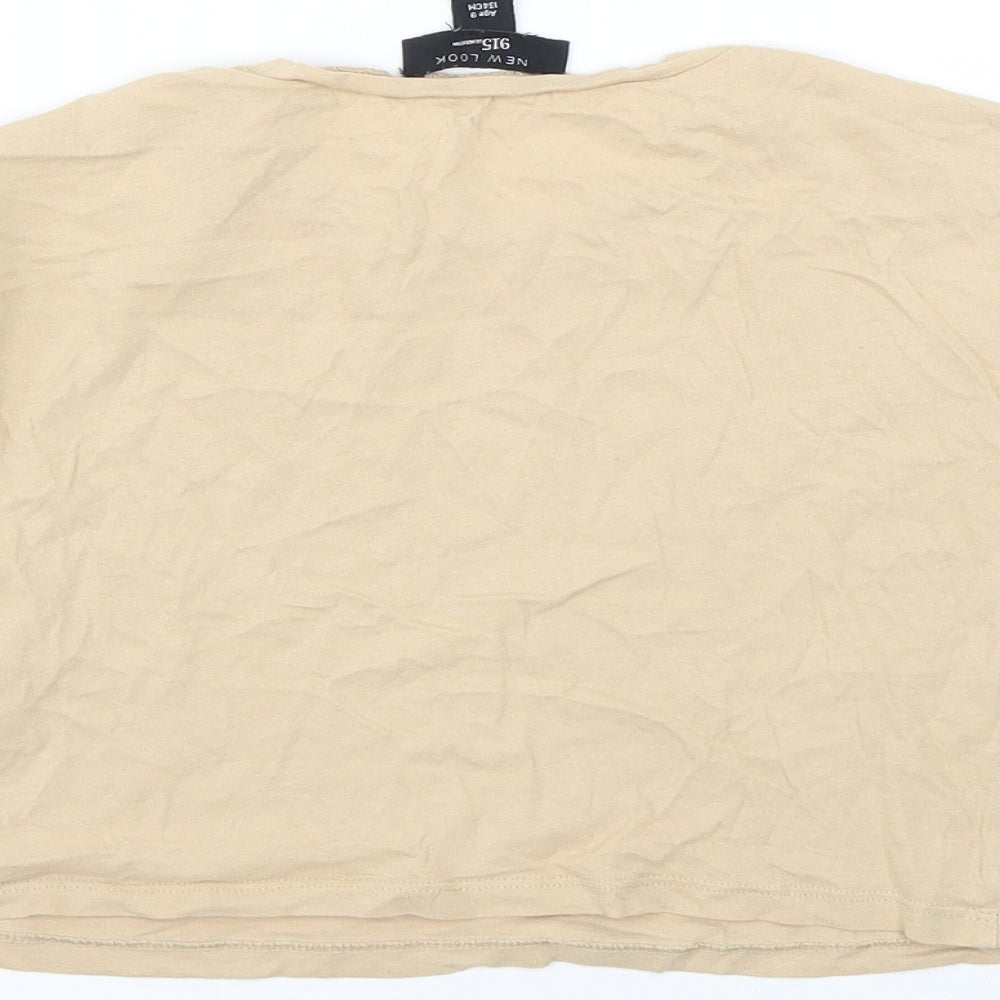 New Look Girls Beige   Basic T-Shirt Size 9 Years