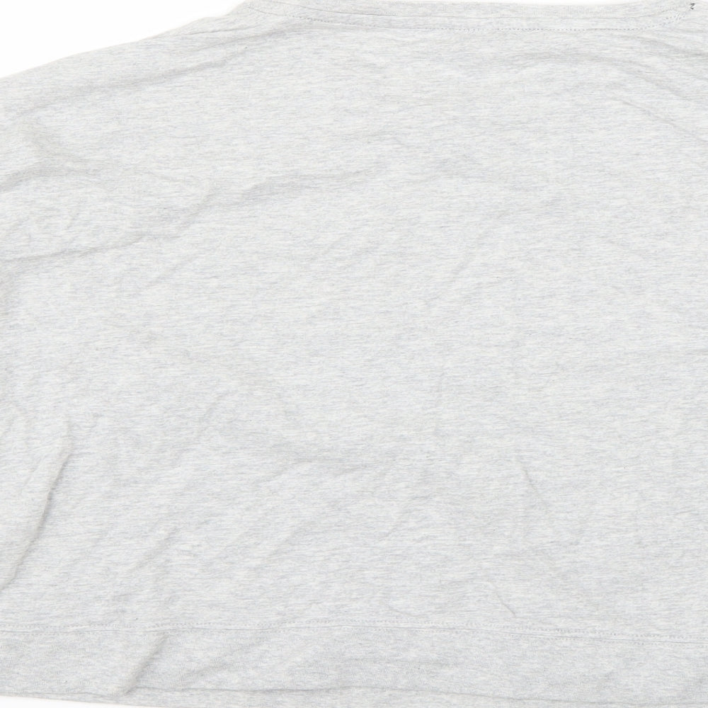 Brand and care label for Pour Moi boys’ grey basic t-shirt, size 11-12, years