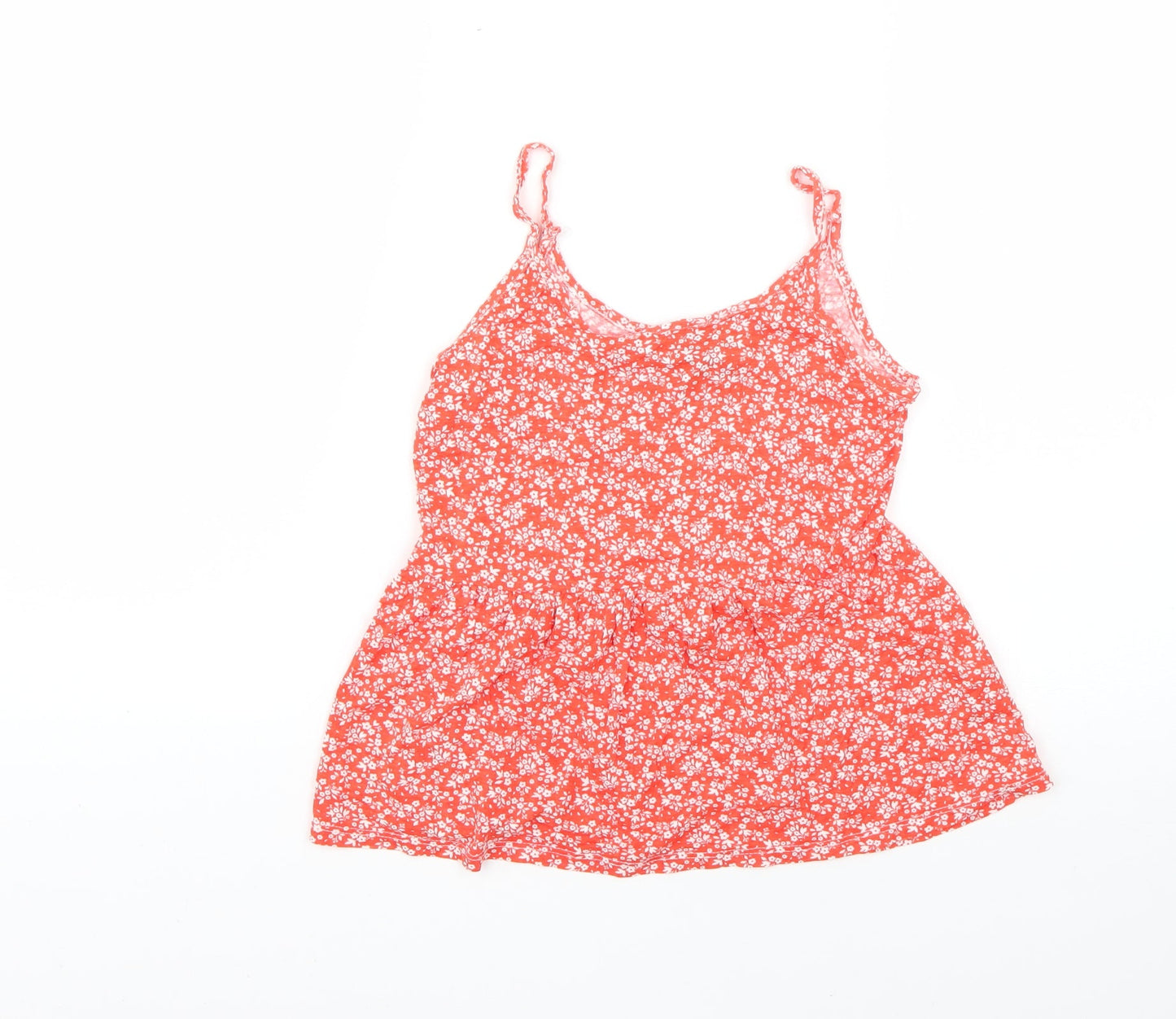 Primark Womens Orange Floral  Basic T-Shirt Size 4