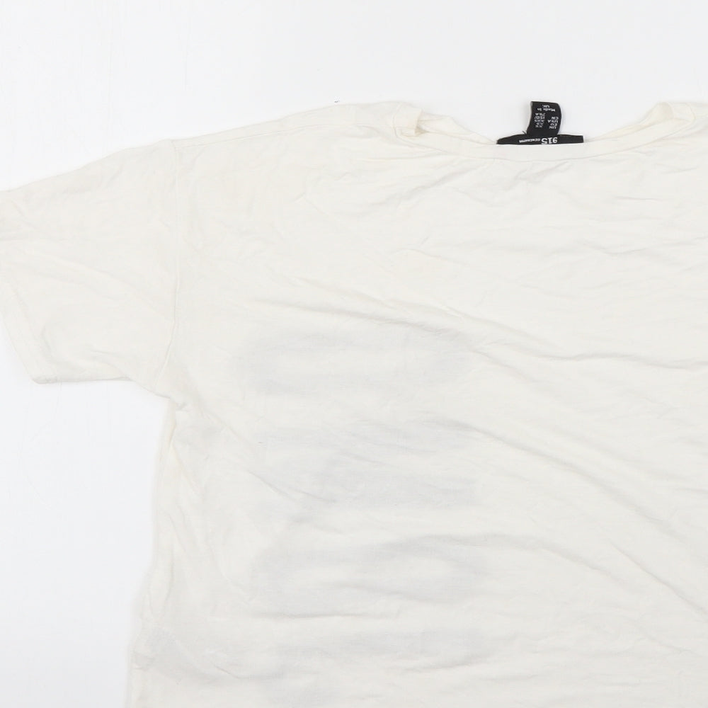Womens UK Size XS New Look White Basic T-Shirt