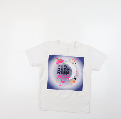Additional front view of Awdis girls’ white basic t-shirt, size 9-10, years