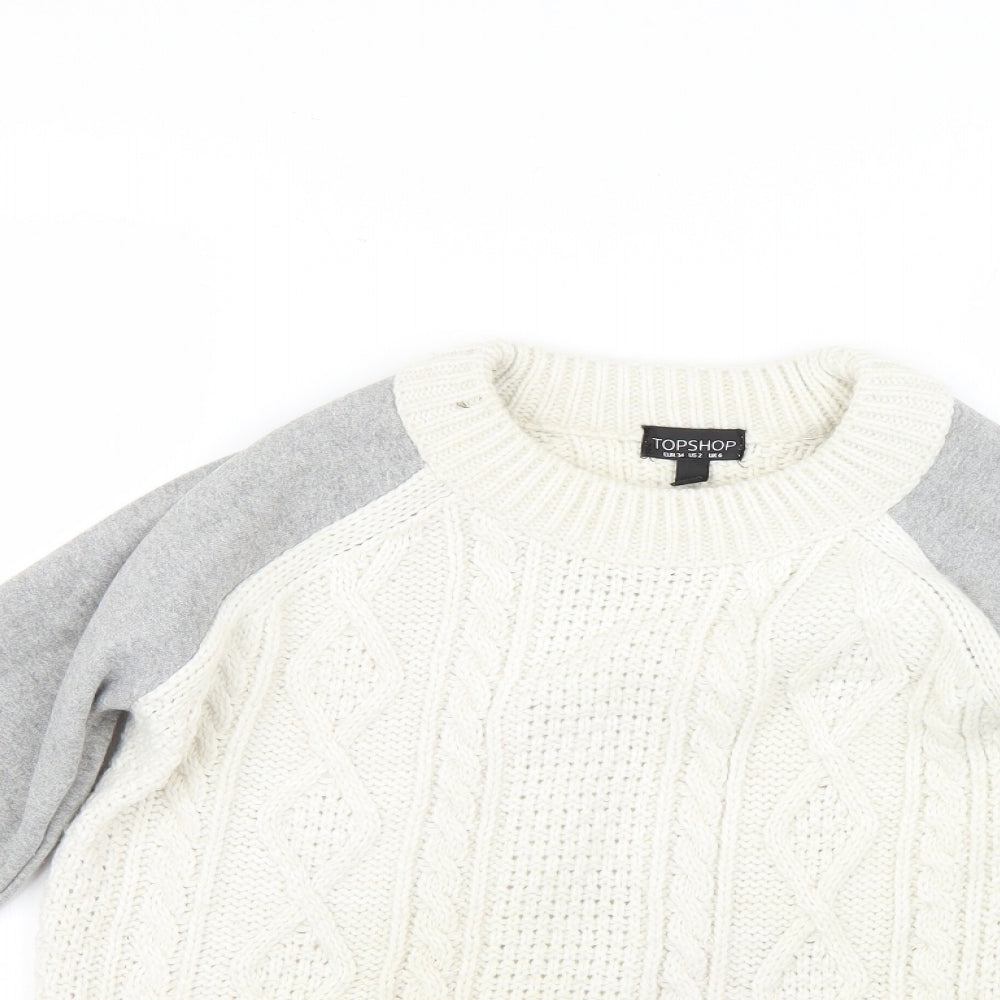 Womens UK Size 6 Topshop Multicoloured Pullover Jumper