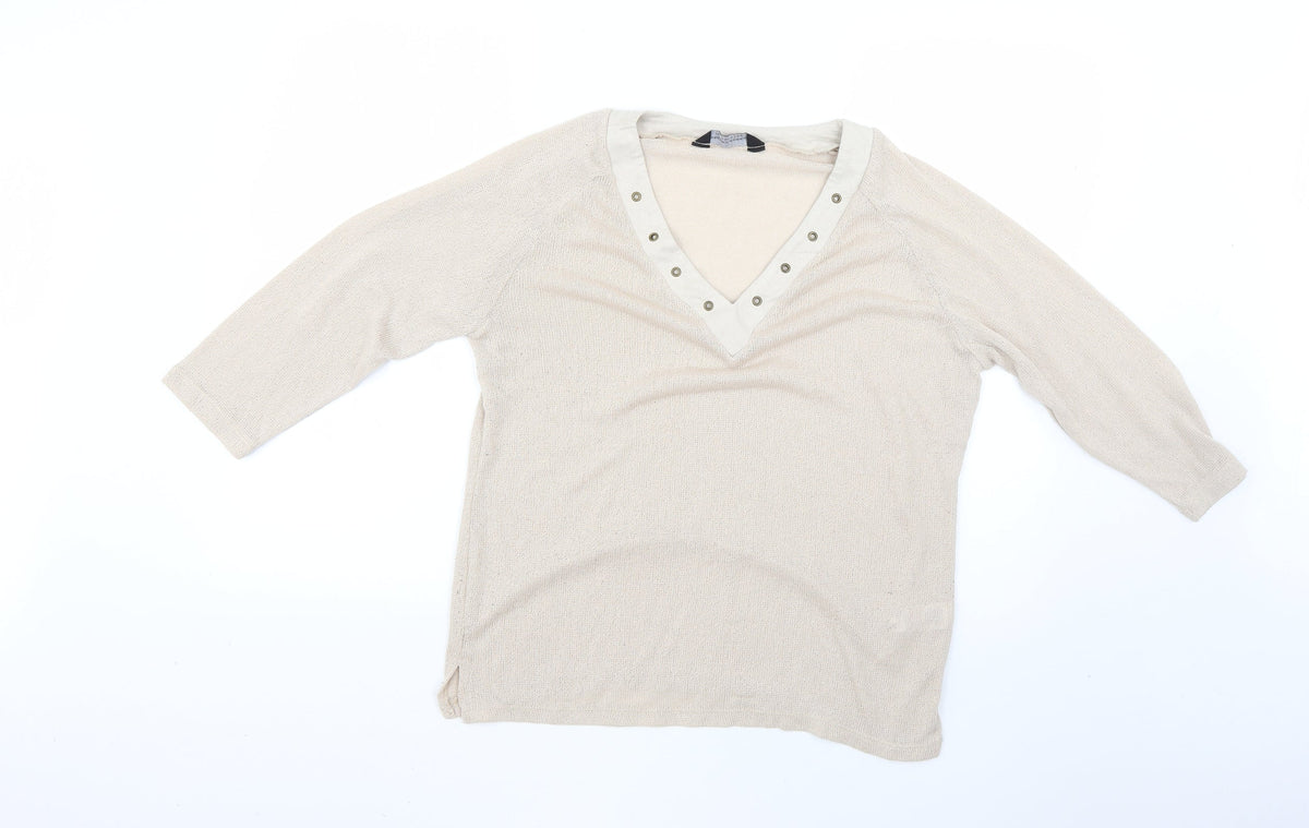Front view of Dorothy Perkins men’s beige jumper