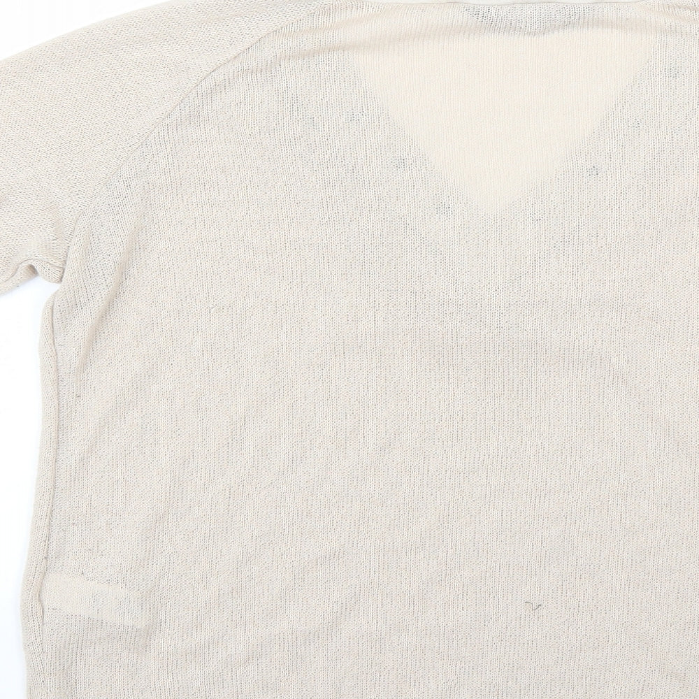 Brand and care label for Dorothy Perkins men’s beige jumper