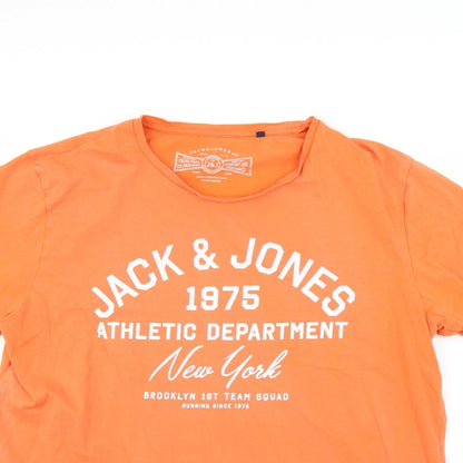 JACK & JONES Mens Orange    T-Shirt Size XL