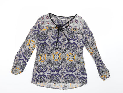 George Womens Multicoloured Geometric  Basic Blouse Size 10