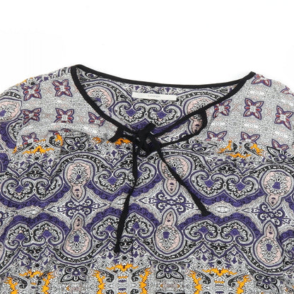 George Womens Multicoloured Geometric  Basic Blouse Size 10