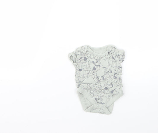 Front view of George Baby Green Geometric Babygrow One-Piece, size 0-3, Months
