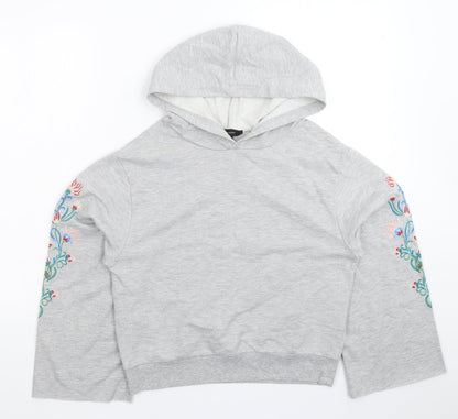 Additional front view of Atmosphere women’s grey pullover hoodie, size UK 6