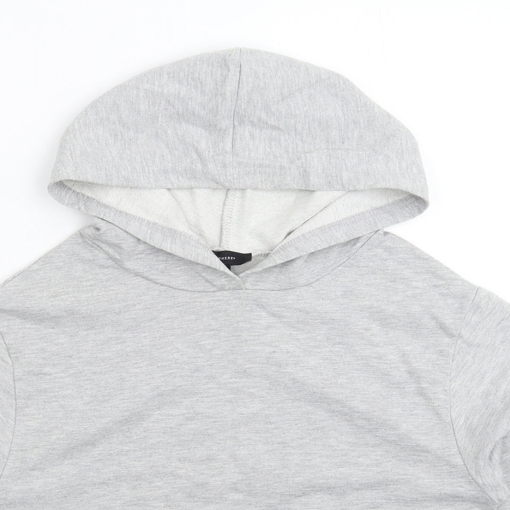 Close-up detail of Atmosphere women’s grey pullover hoodie, size UK 6