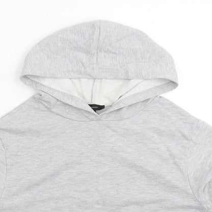 Close-up detail of Atmosphere women’s grey pullover hoodie, size UK 6