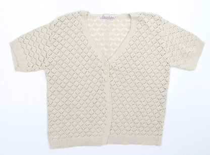 Womens UK Size 2XL Pure & Natural Grey Cardigan Jumper