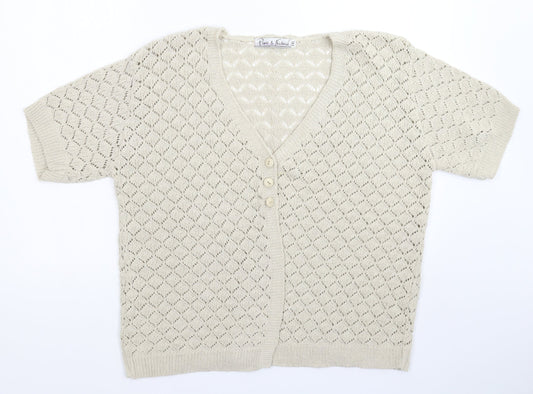 Womens UK Size 2XL Pure & Natural Grey Cardigan Jumper