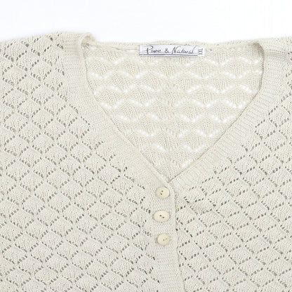 Womens UK Size 2XL Pure & Natural Grey Cardigan Jumper