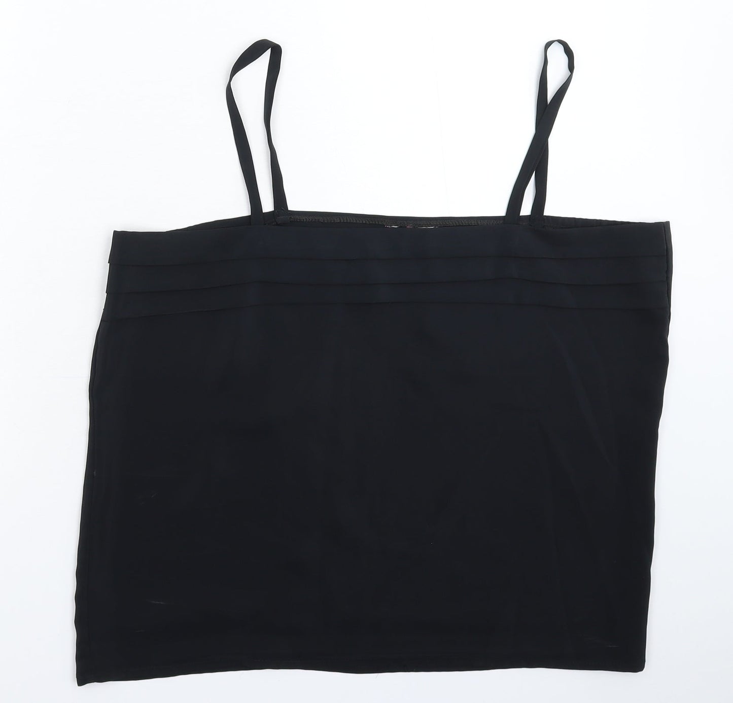 Womens UK Size L Preworn Black Basic Tank