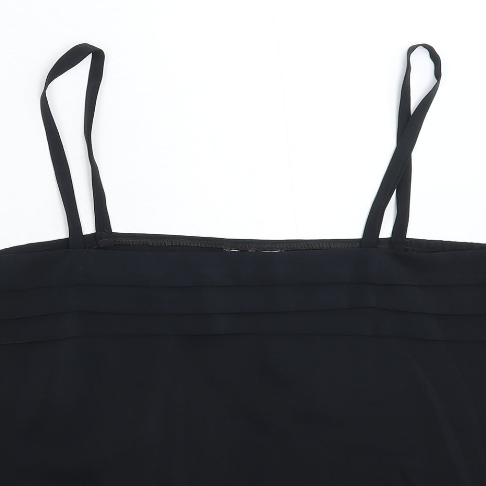 Womens UK Size L Preworn Black Basic Tank