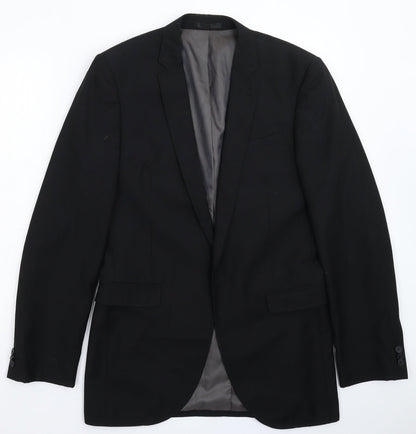 Butler & Webb Mens Black   Jacket Suit Jacket Size 38