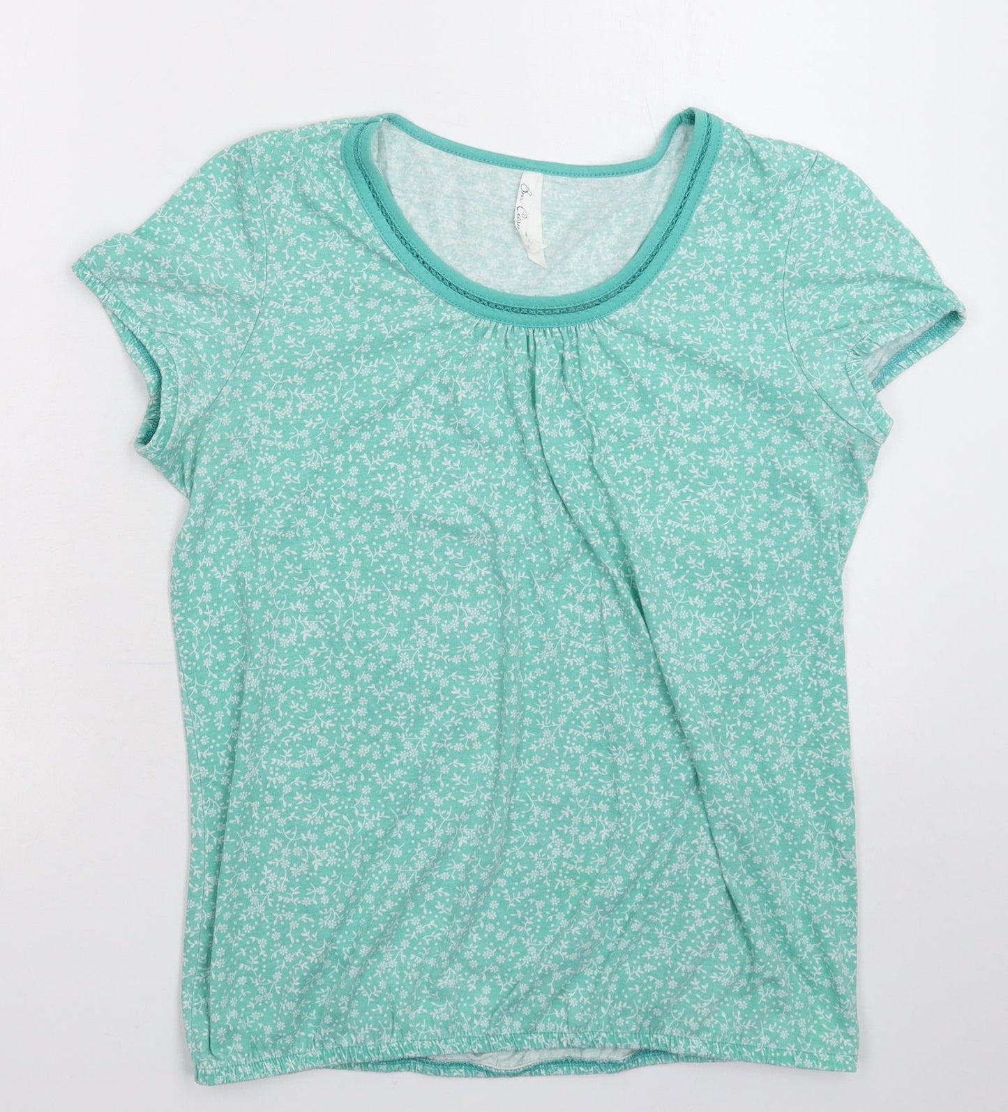 BM Womens Green Floral  Top Pyjama Top Size 14