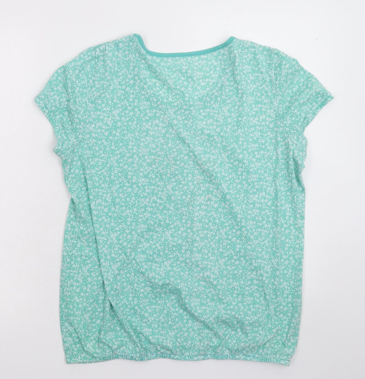 BM Womens Green Floral  Top Pyjama Top Size 14