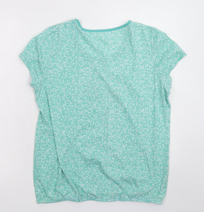 BM Womens Green Floral  Top Pyjama Top Size 14