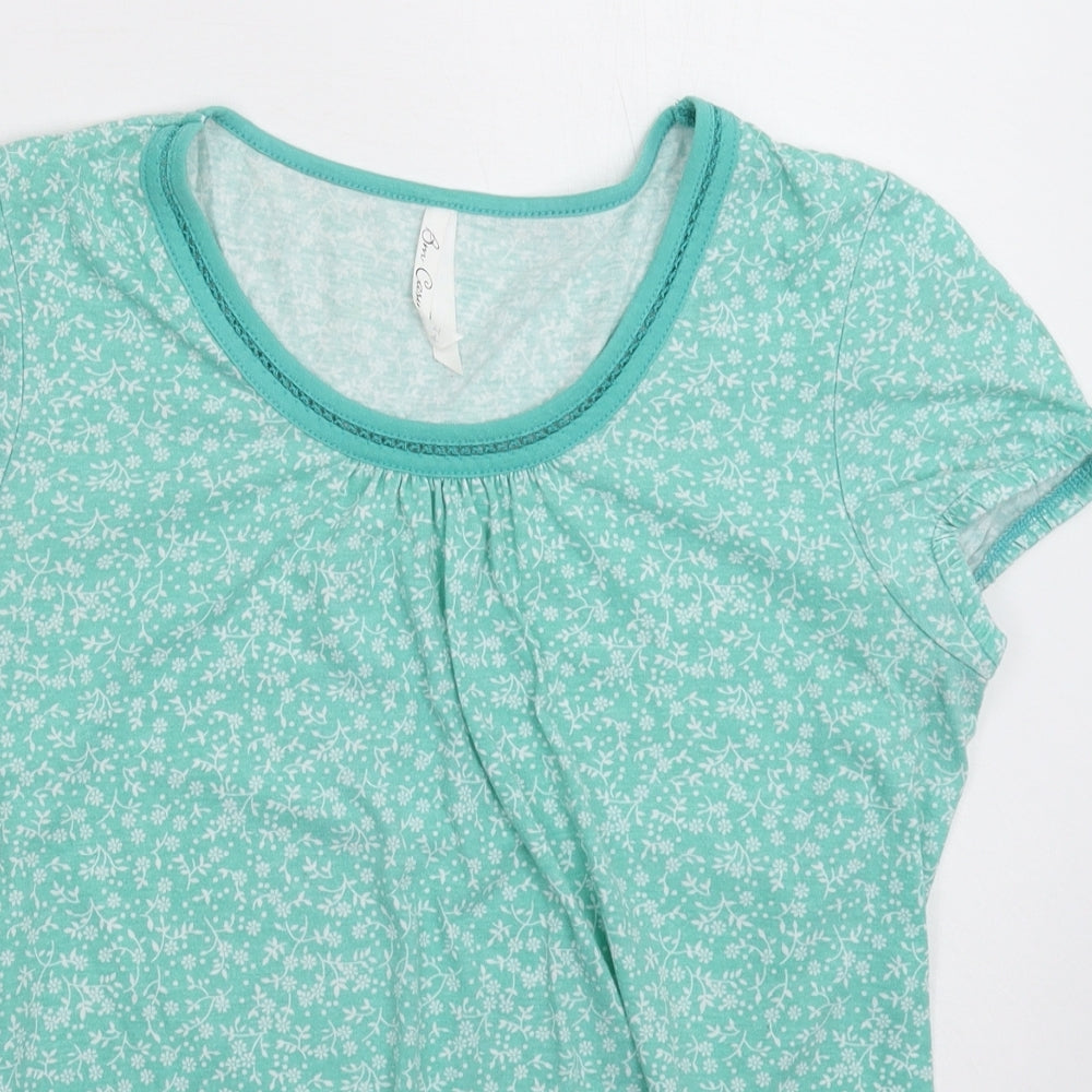 BM Womens Green Floral  Top Pyjama Top Size 14