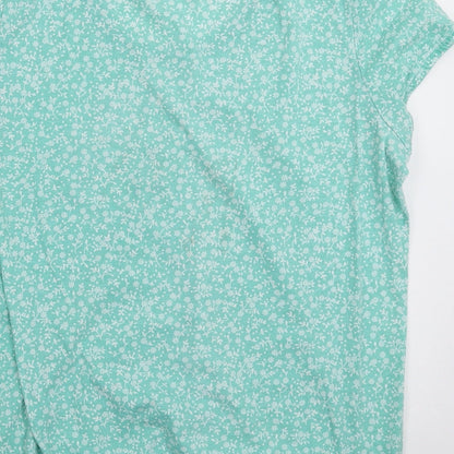 BM Womens Green Floral  Top Pyjama Top Size 14