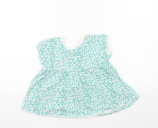 George Girls White Animal Print Jersey Skater Dress  Size 5-6 Years