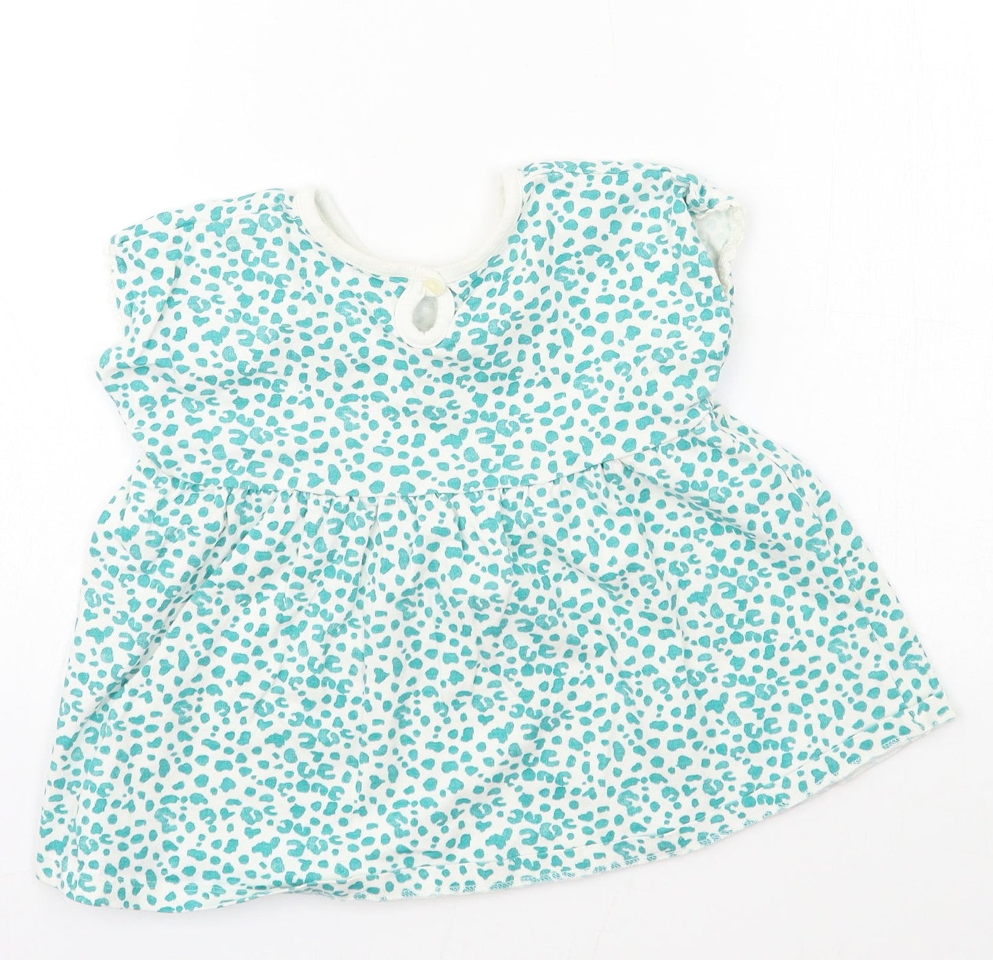 George Girls White Animal Print Jersey Skater Dress  Size 5-6 Years