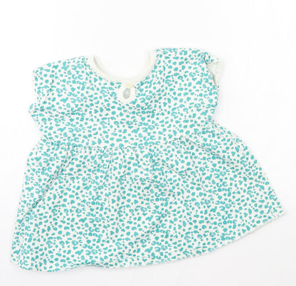 George Girls White Animal Print Jersey Skater Dress  Size 5-6 Years