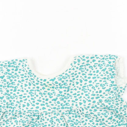George Girls White Animal Print Jersey Skater Dress  Size 5-6 Years