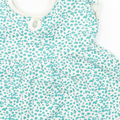 George Girls White Animal Print Jersey Skater Dress  Size 5-6 Years