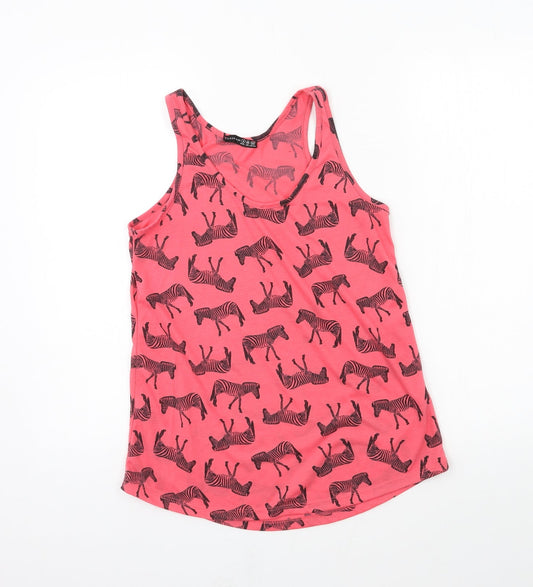 Atmosphere Womens Red Geometric Jersey Basic Tank Size 6  - Zebra