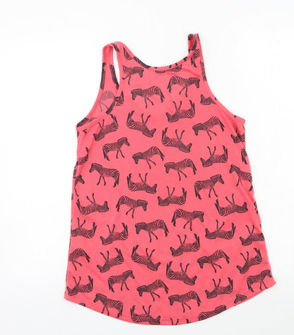 Atmosphere Womens Red Geometric Jersey Basic Tank Size 6  - Zebra