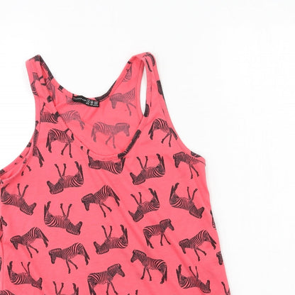 Atmosphere Womens Red Geometric Jersey Basic Tank Size 6  - Zebra