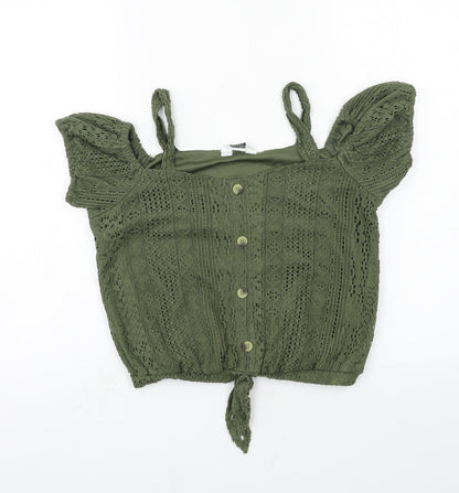 Primar Girls Green  Lace Basic T-Shirt Size 12-13 Years