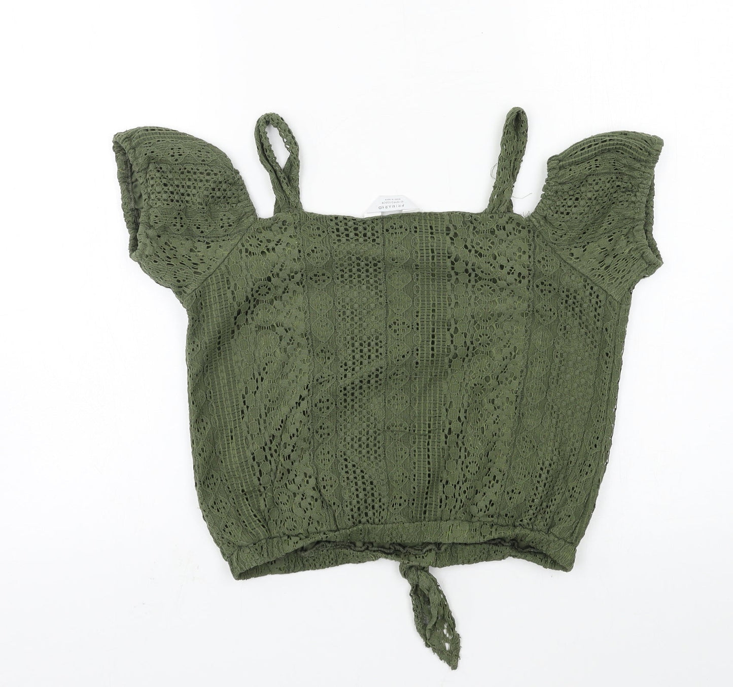 Primar Girls Green  Lace Basic T-Shirt Size 12-13 Years