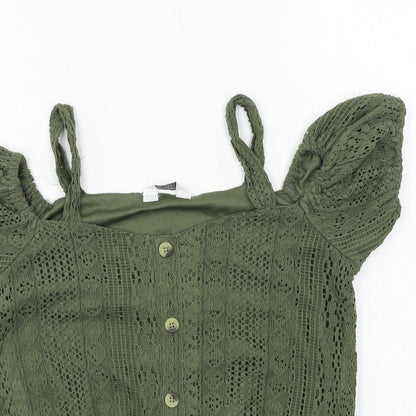 Primar Girls Green  Lace Basic T-Shirt Size 12-13 Years